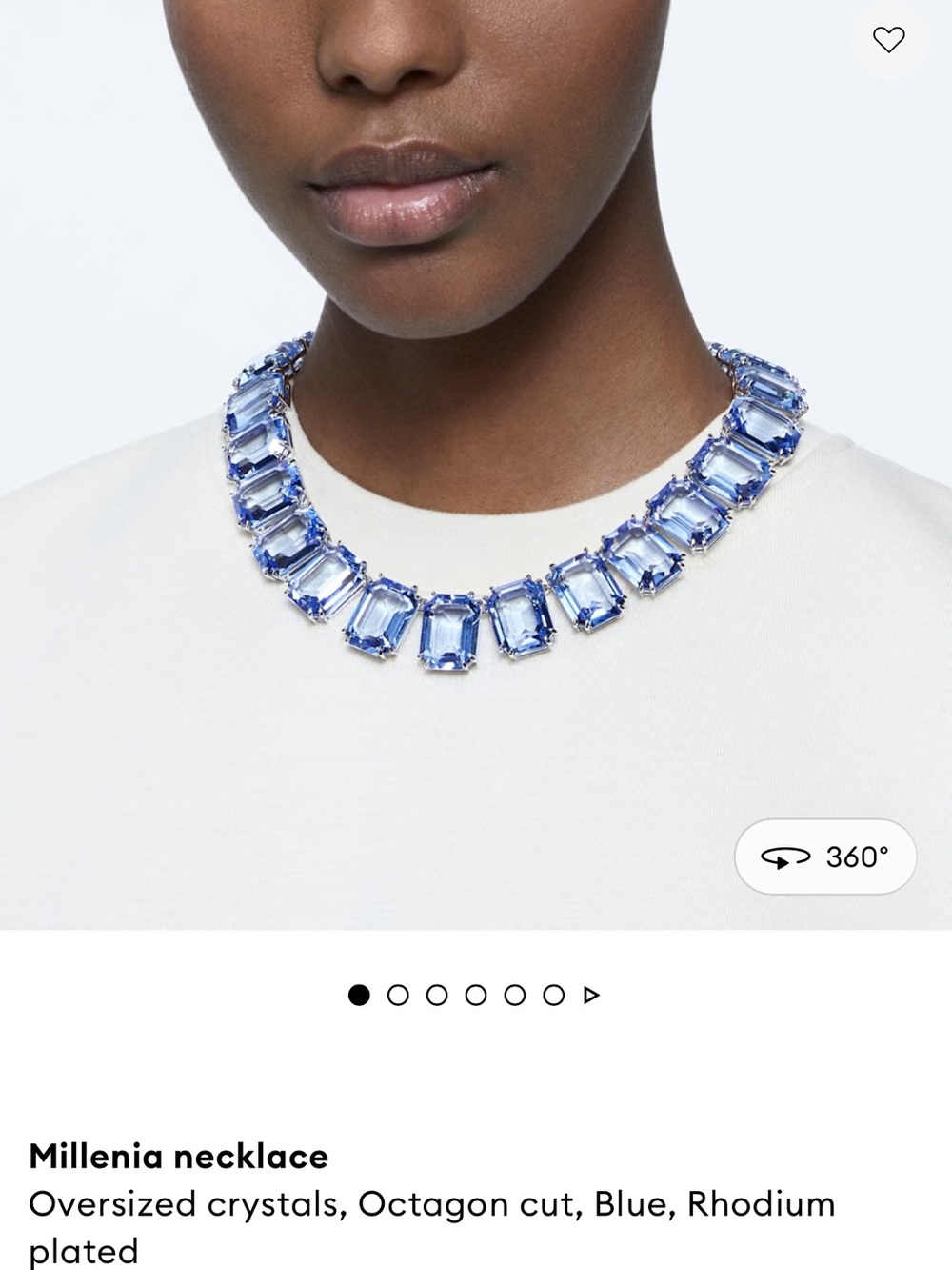 Swarovski Blue Octagon Crystal Collar Necklace